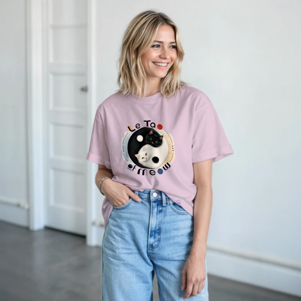 "Le Tao of Meow" Heavyweight Unisex Crewneck T-shirt | Gildan® 5000