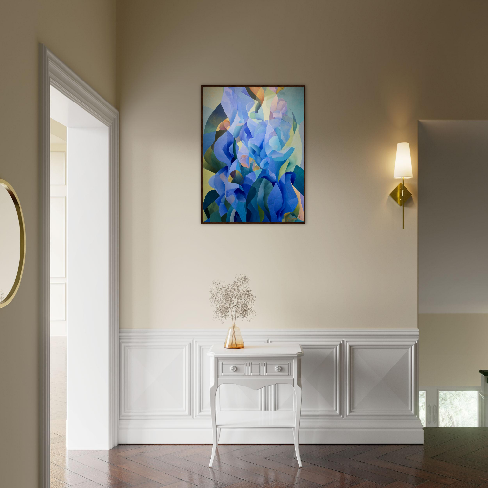 "Paper Riot in Blue" Classic Matte Paper Wooden Framed Poster 60x80 cm / 24x32″