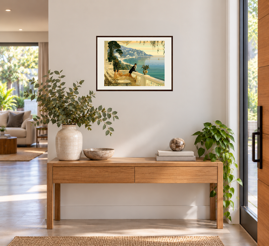 "Sur la Côte d'Azur, 1922" Premium Matte Paper Wooden Framed Poster A2 (42 x 59.4  cm)