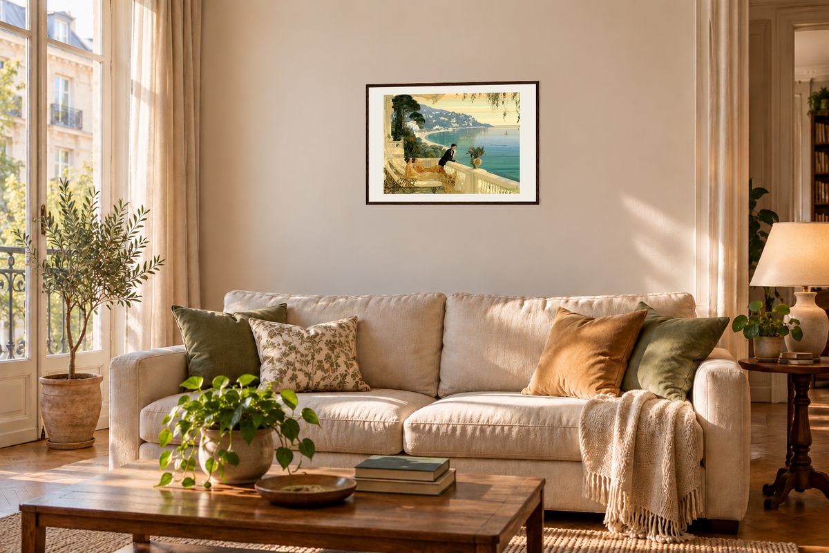 "Sur la Côte d'Azur, 1922" Premium Matte Paper Wooden Framed Poster A2 (42 x 59.4  cm)